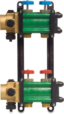 Manifold 5/4" plastic male thread green Geotherm