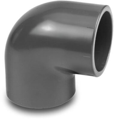 VDL Elbow 90° PVC-U KIWA 16bar glue socket grey
