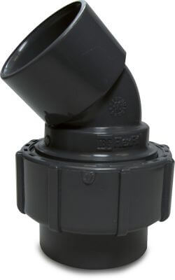 Elbow 45° PVC-U 4bar compression x glue socket grey