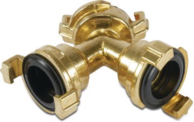 Quick coupler Y-piece brass 12 bar quick coupler