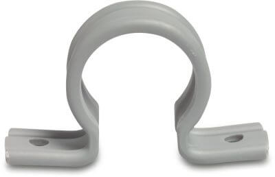 Pipe clamp PVC click grey