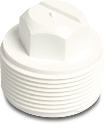 Plug PVC-U 10bar male thread white