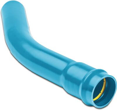 Bend 30° PVC-A KIWA 16bar ring seal x spigot blue