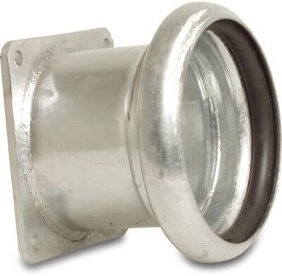Quick coupler adaptor steel female part Bauer x square flange type Bauer