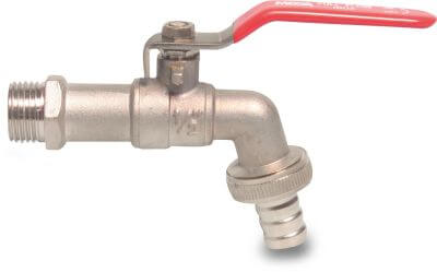 Profec Bibcock ball valve brass 10bar male thread x hose tail 120