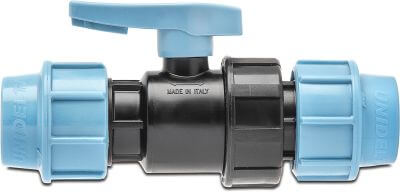 Unidelta Ball valve PP 16 bar compression black/blue