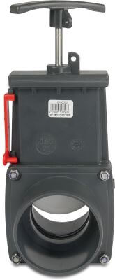 Profec Gate valve PVC-U glue socket grey 8000