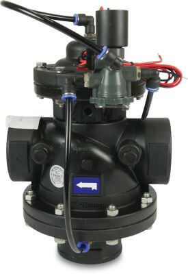 Bermad Back-flush solenoid valve polyamide 6-30GF 10 bar female thread black type 350