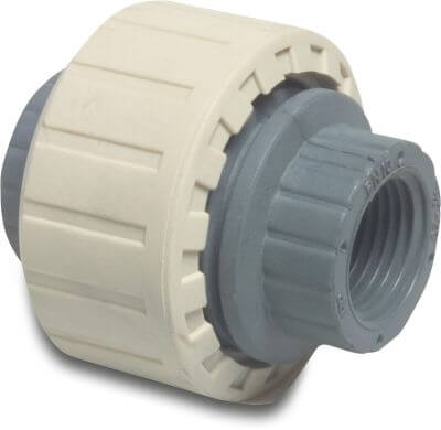 Union coupler PP 10 bar female thread grey