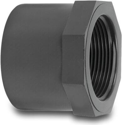 VDL Reducer bush PVC-U glue spigot x female thread grey