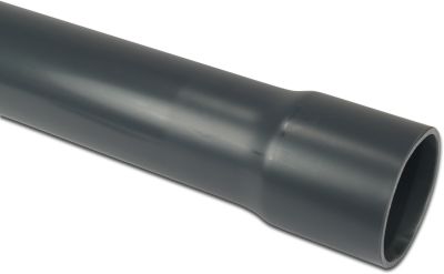 Pressure pipe PVC-U 10bar glue socket x plain grey