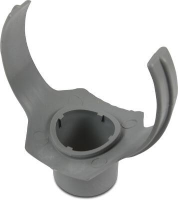Drainage clamp saddle PVC-U KOMO glue saddle x glue socket grey