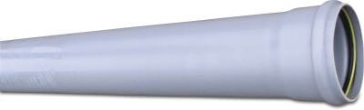 Drainage pipe PVC-U KOMO ring seal x plain grey