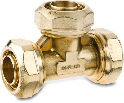 Beulco T-piece brass 16bar compression 6618