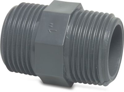 VDL Nipple PVC-U 10bar male thread grey