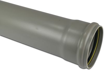 Drainage pipe PVC-U BENOR ring seal x plain grey