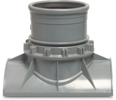 Drainage glue saddle PVC-U KIWA/KOMO screw inlet x ring seal grey