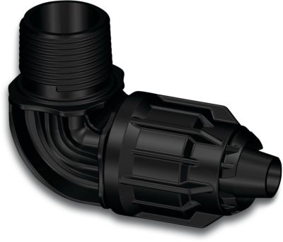 Elbow 90° PP 6bar quick joint x male thread black