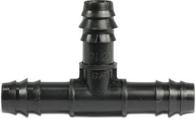 T-piece 90° POM 4 bar barbed black