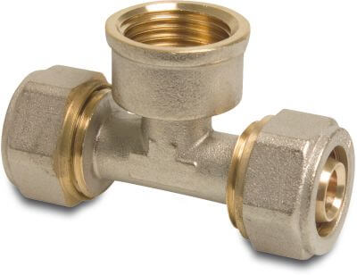 Profec Adaptor T-piece 90° brass DVGW compression x female thread x compression type Alu-PE-X