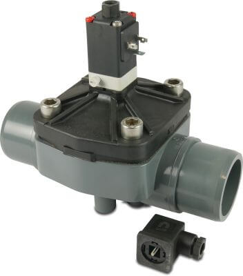 Membrane valve PVC-U 10bar glue spigot grey A55