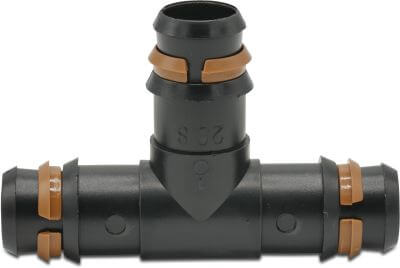 T-piece 90° PP 4bar barbed black safety