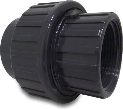 Profec Union adaptor PVC-U 10 bar glue socket x female thread grey