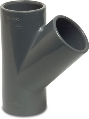 Profec T-piece 45° PVC-U glue socket grey
