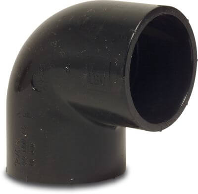 Praher Elbow 90° PVC-U 10bar glue socket black