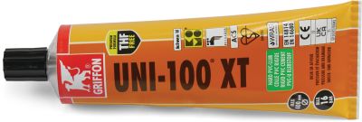 Griffon PVC glue KIWA type Uni-100 XT THF free label EN/DE/NL/FR