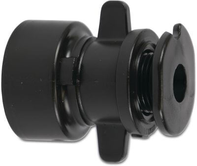 Lay flat adaptor PP 6 bar female thread black