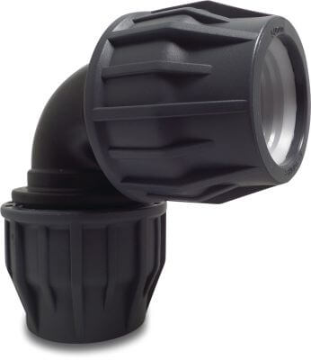 Jasonflex Elbow 90° PP 16bar compression grey/black