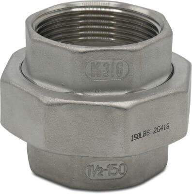 Profec Nr. 330 Union coupler stainless steel 316 10 bar female thread type flat