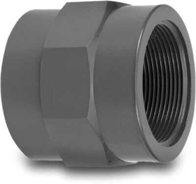 VDL Adaptor socket PVC-U glue socket x female thread grey