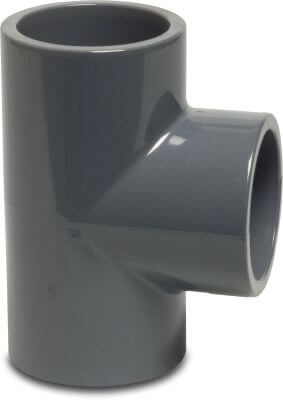 Profec T-piece 90° PVC-U glue socket grey