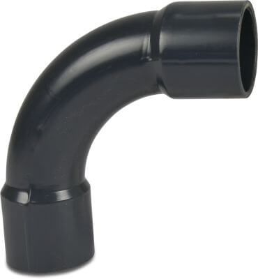 Profec Long bend 90° PVC-U glue socket grey made from tubing
