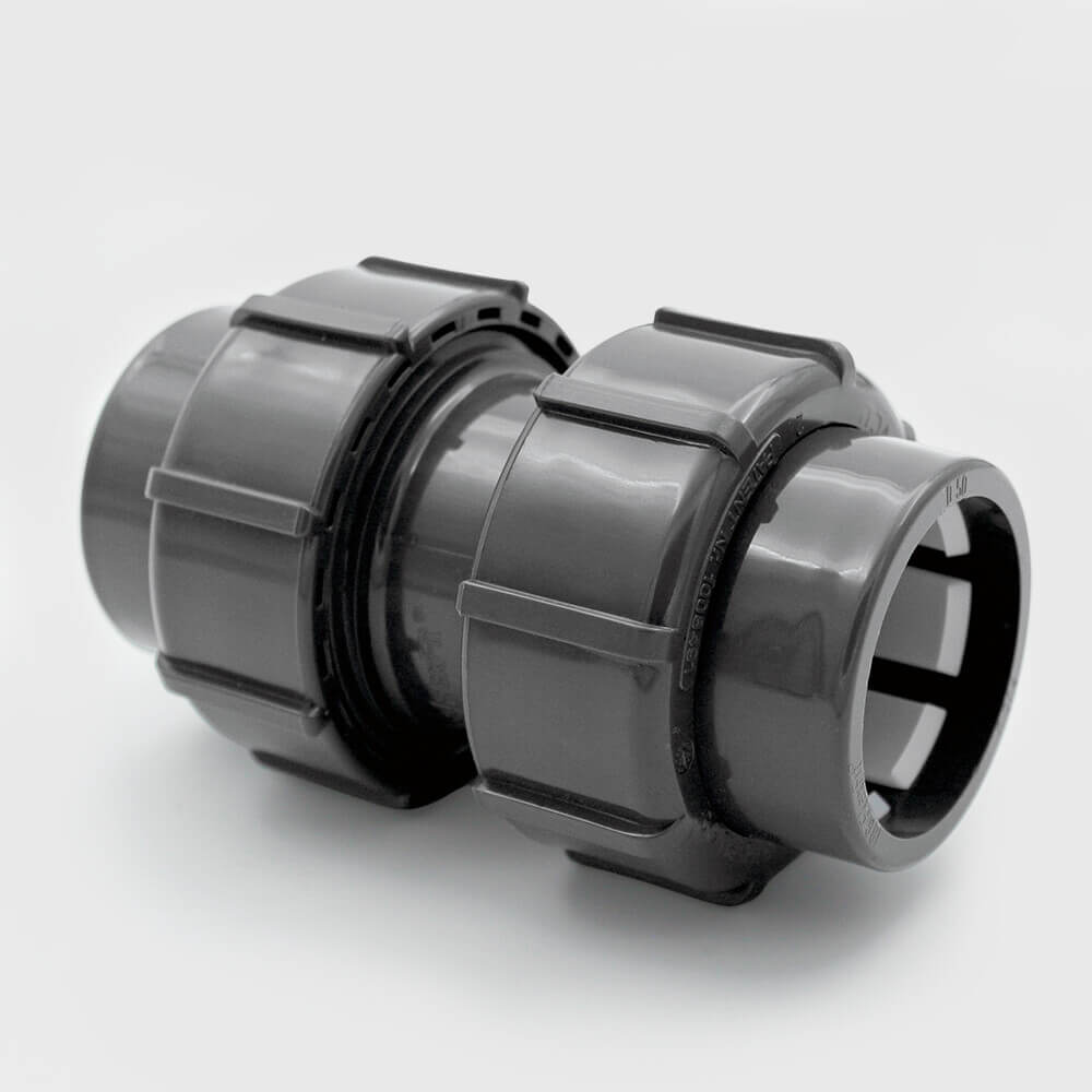Muffe PVC-U 50 mm Klemm 4bar Grau