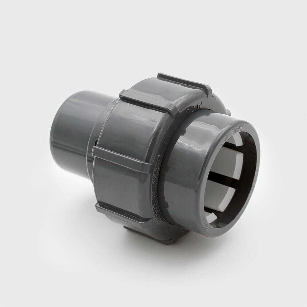 Adaptor socket PVC-U 63 mm x 2" compression x male thread 4bar grey