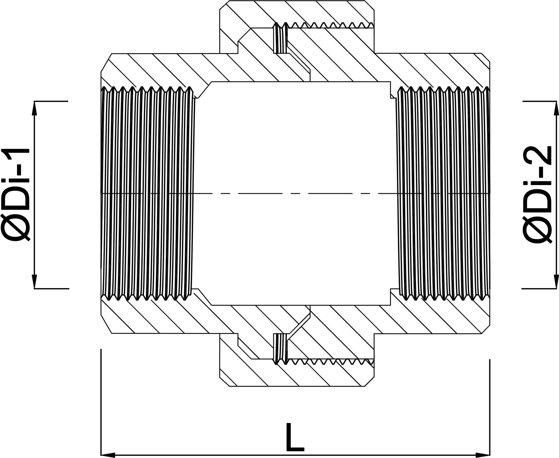 Profec Nr. 340 Union coupler stainless steel 316 3/4" female thread 16bar type conical