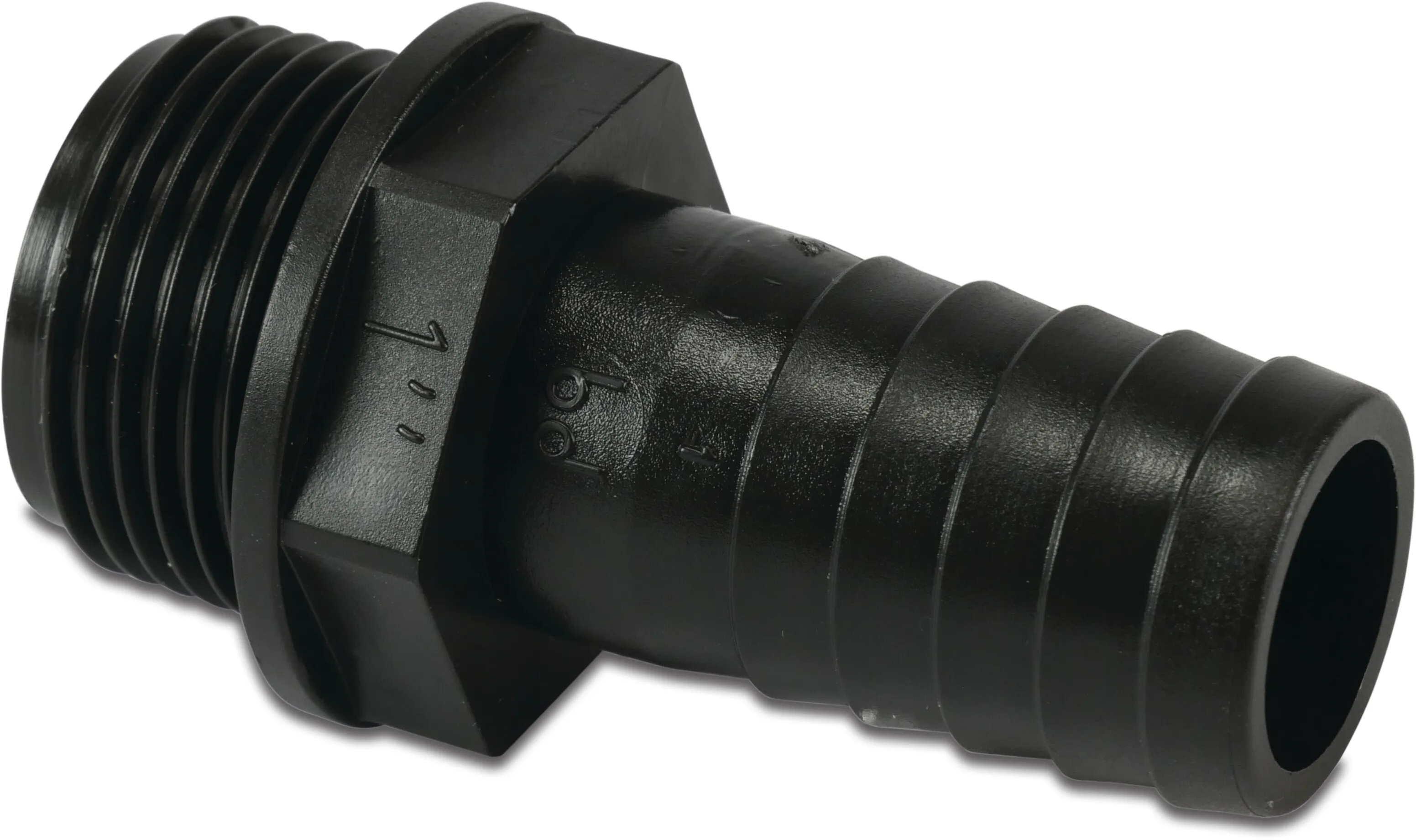 Embout de tuyau PP 6 bar filetage mâle x embout noir