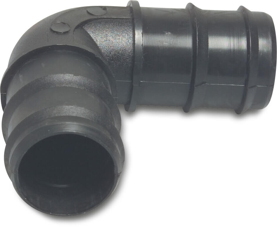 Winkel 90° PP 16 mm Tülle 4bar Schwarz P1