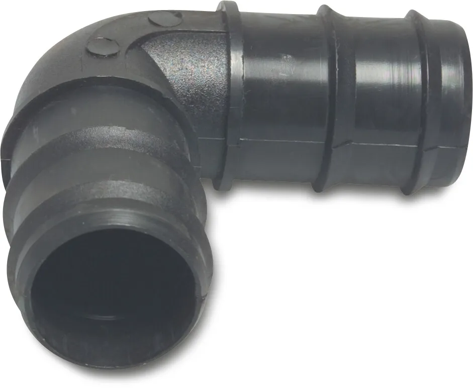 Winkel 90° PP 16 mm Tülle 4bar Schwarz P1