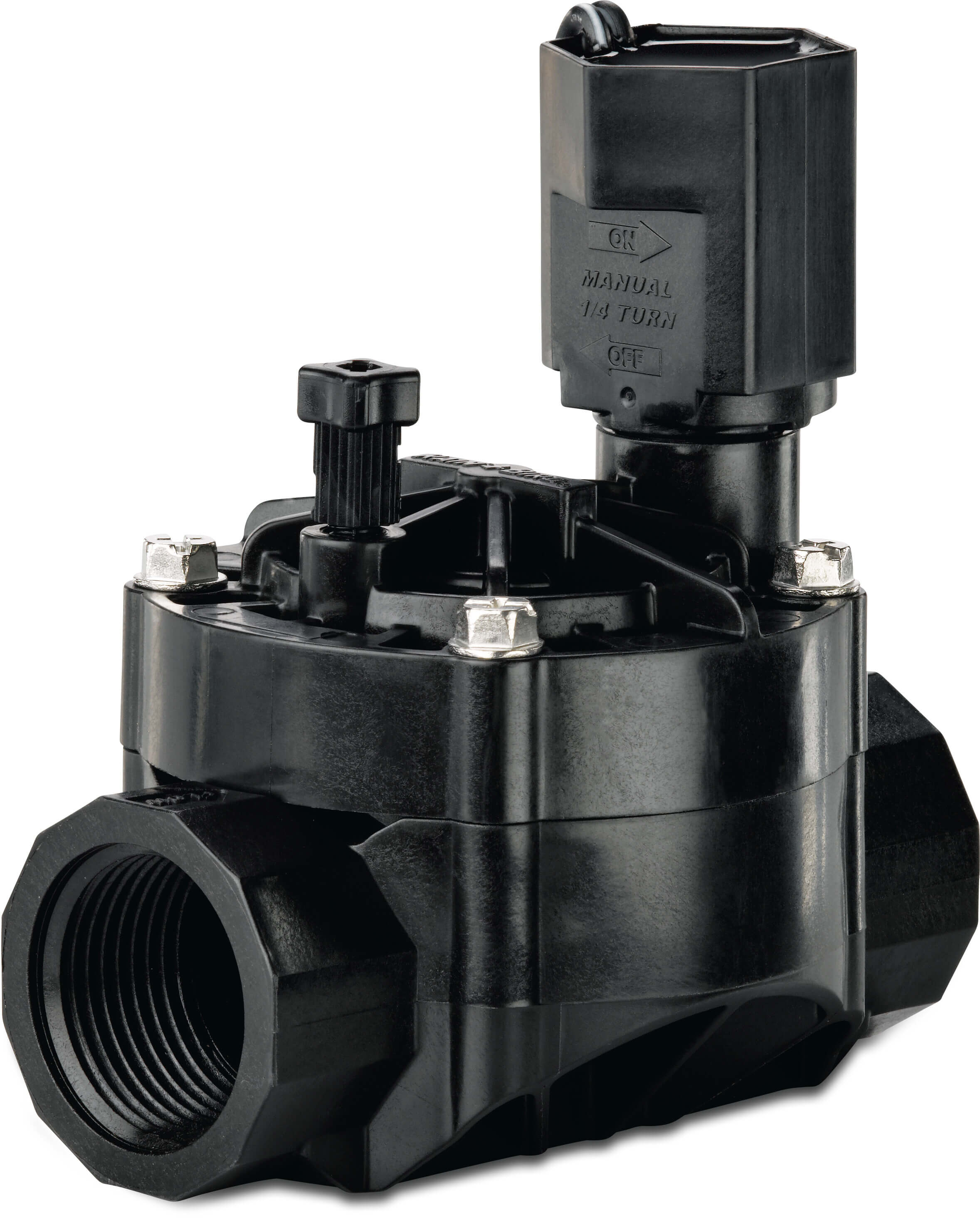 Rain Bird Solenoid valve glass-filled polypropylene 1" female thread 10bar 9VDC black type 100-HVBSP9V