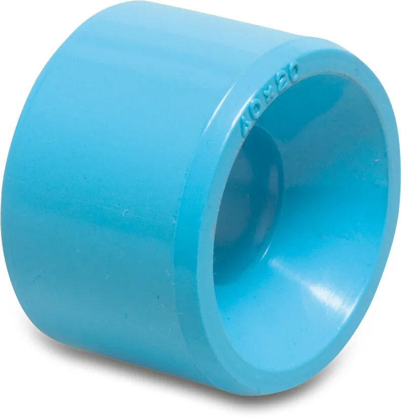 Reducing bush PVR 40 mm x 32 mm glue spigot x glue socket 12,5bar blue
