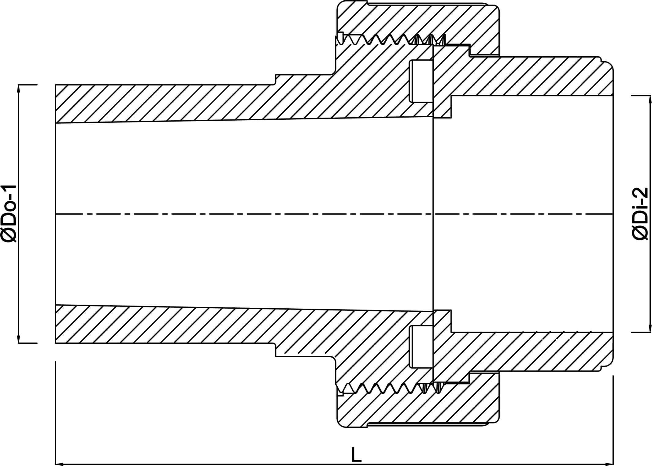 VDL Overgangskoppeling PVC-U/PE 75 mm lijmmof x spie SDR17 7,5bar grijs