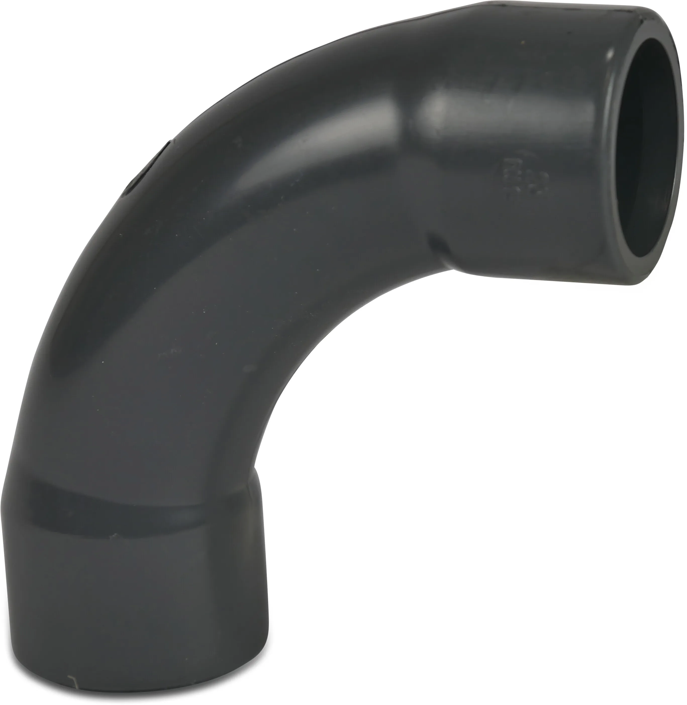 Profec Long bend 90° PVC-U 63 mm glue socket 16bar grey