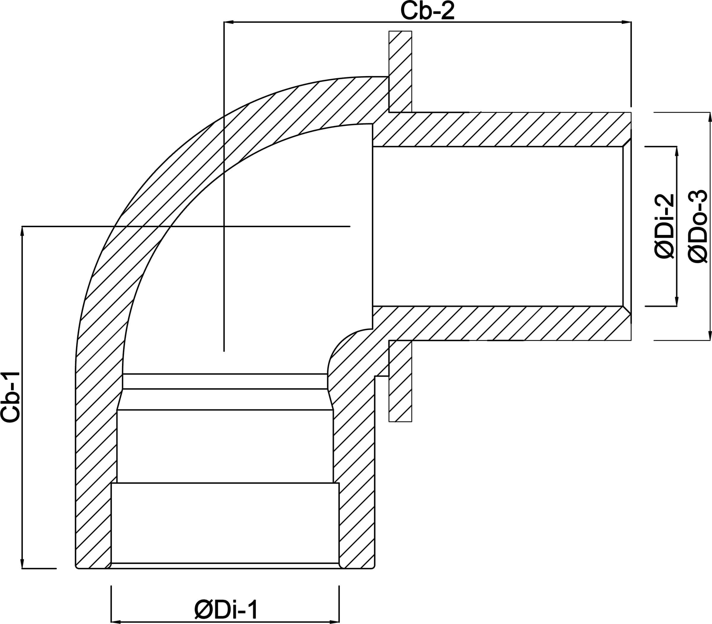 VDL Winkel 90° PVC-U 63 mm x 50/63 mm Klebemuffe x Klebemuffe/Klebestutzen 10bar Grau