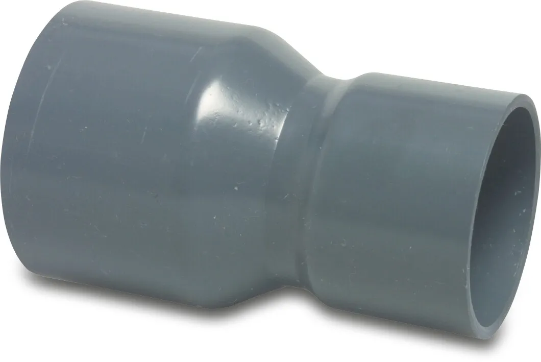 Muffe reduziert PVC-U 225 mm x 200 mm Klebemuffe 10bar Grau Typ aus Rohr hergestellt
