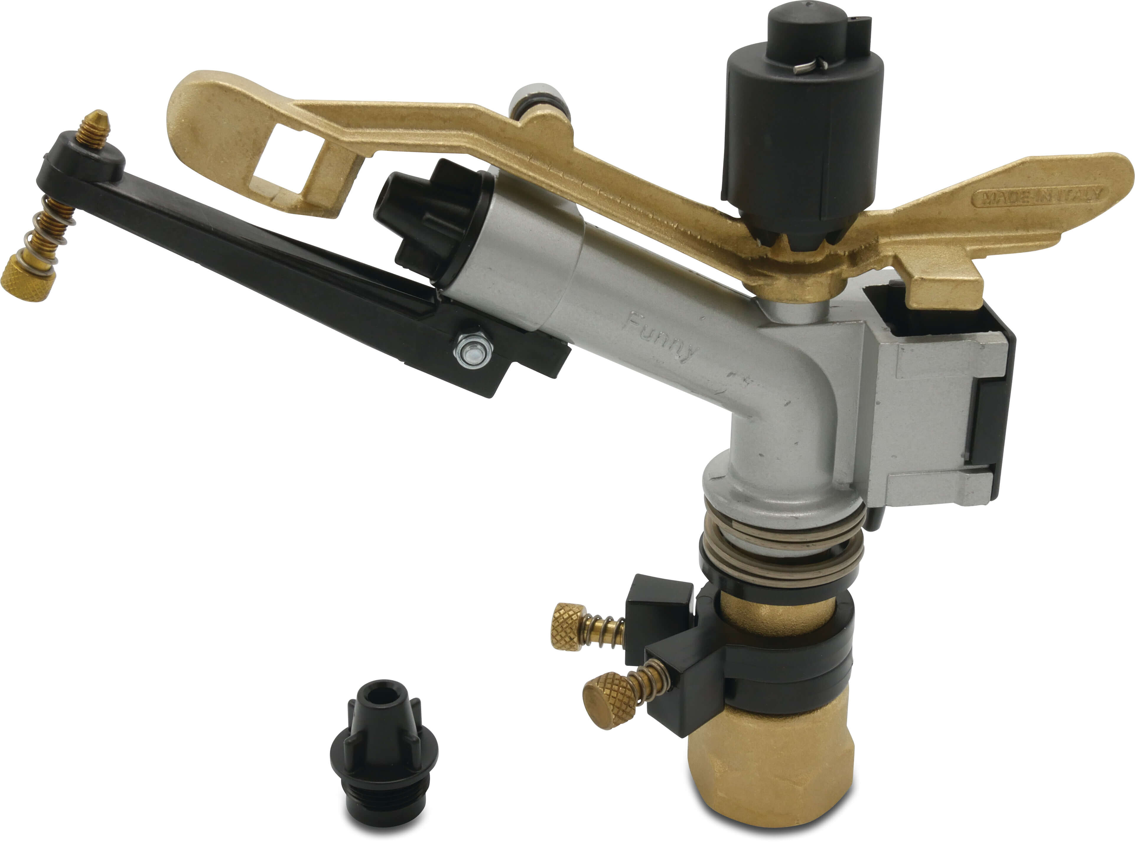 Sektorsprinkler aluminium 1" indvendig gevind 6,0 mm type Sjov