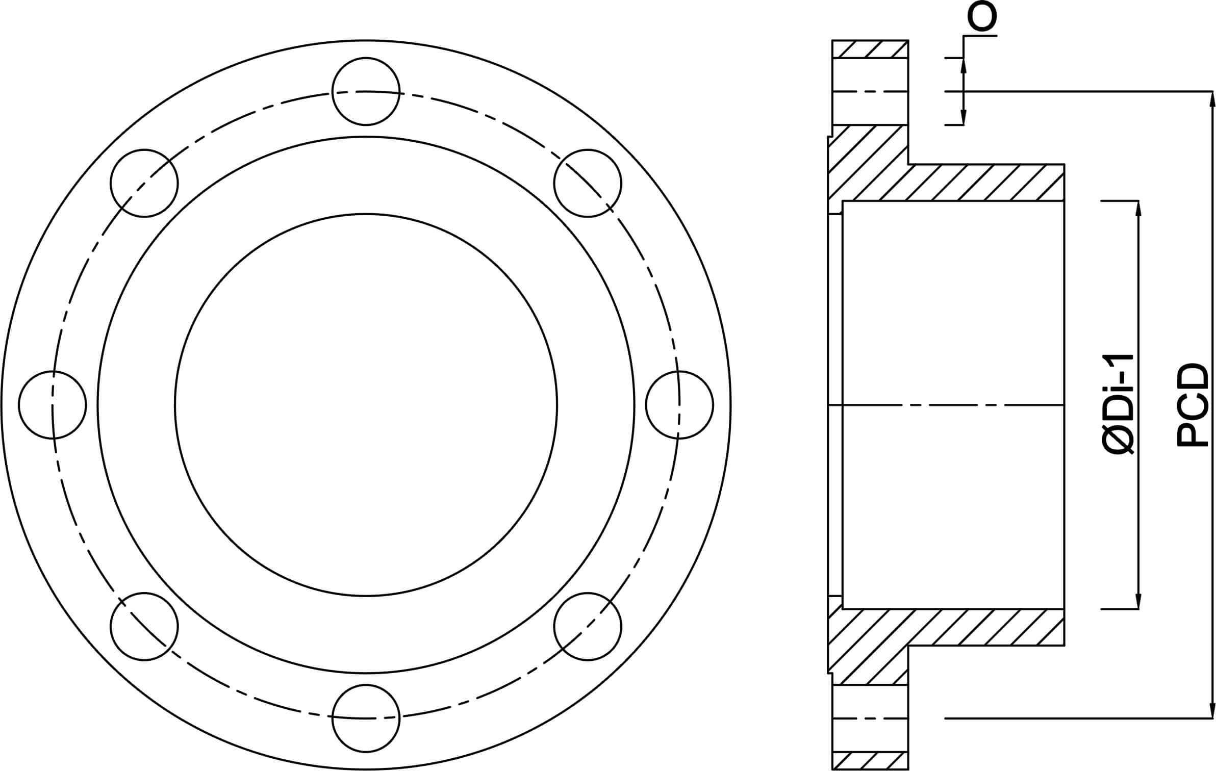 Profec Lijmflens PVC-U DN50 x 63 mm DIN flens x lijmmof 10bar DN50 grijs PN10